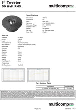 Load image into Gallery viewer, 1&quot; Aluminium Dome HiFi Tweeter