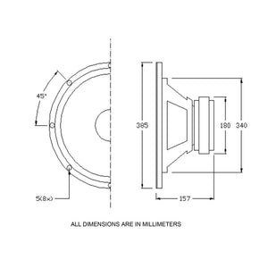 15" 200W Woofer 8 Ohm