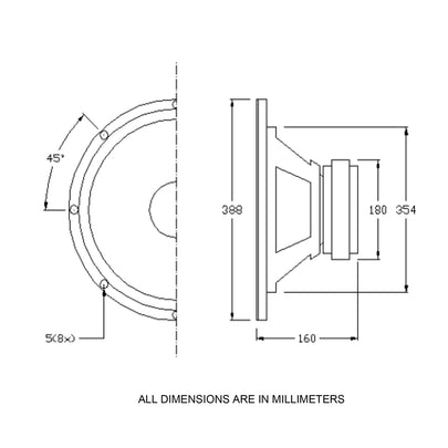 15" 200W Woofer Diecast