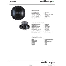 Load image into Gallery viewer, 10&quot; Medium Power Woofer 4 Ohm