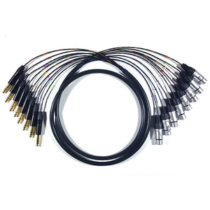 studio TRS jack to xlr female patch lead 8 way