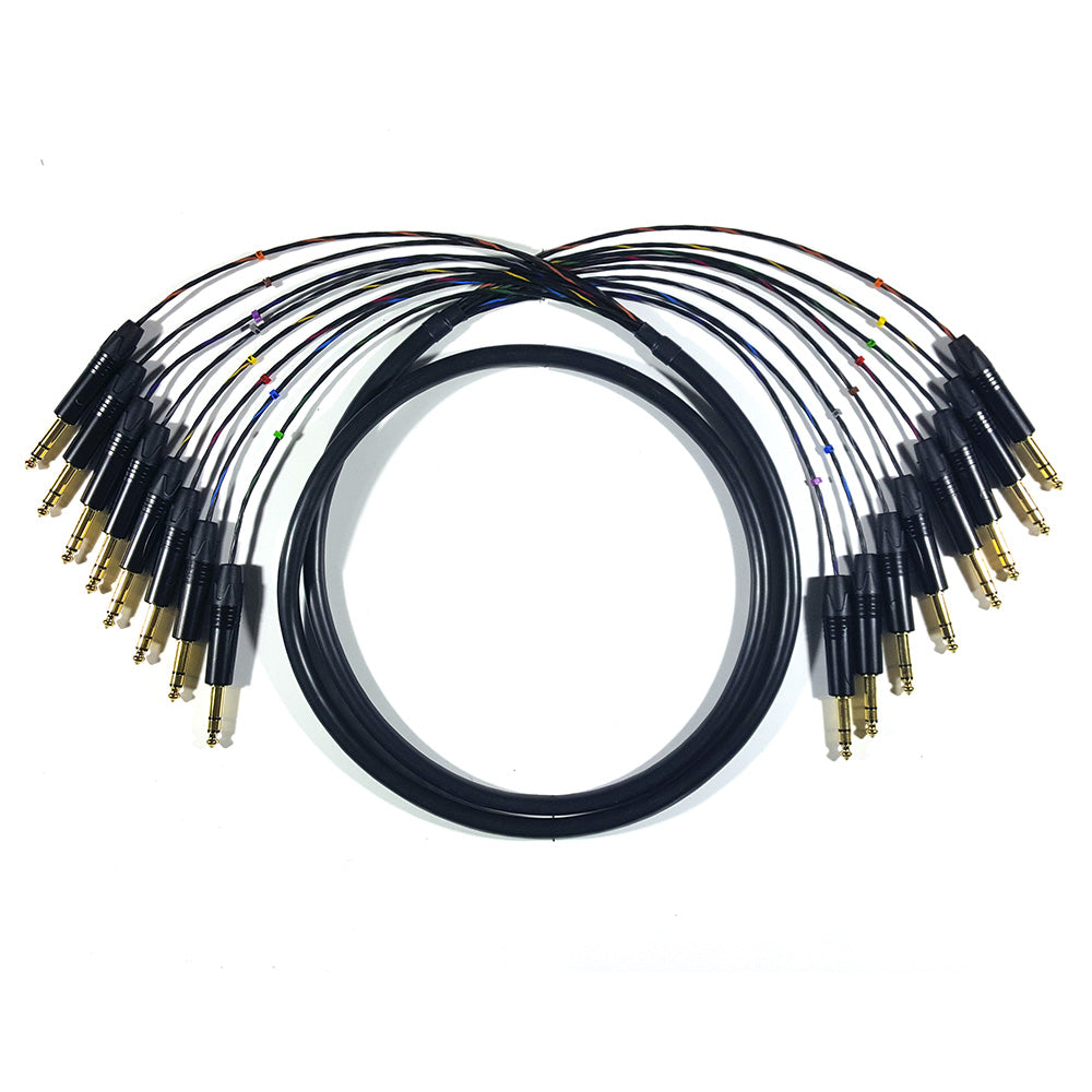 studio TRS jack to jack audio patch lead 8 way