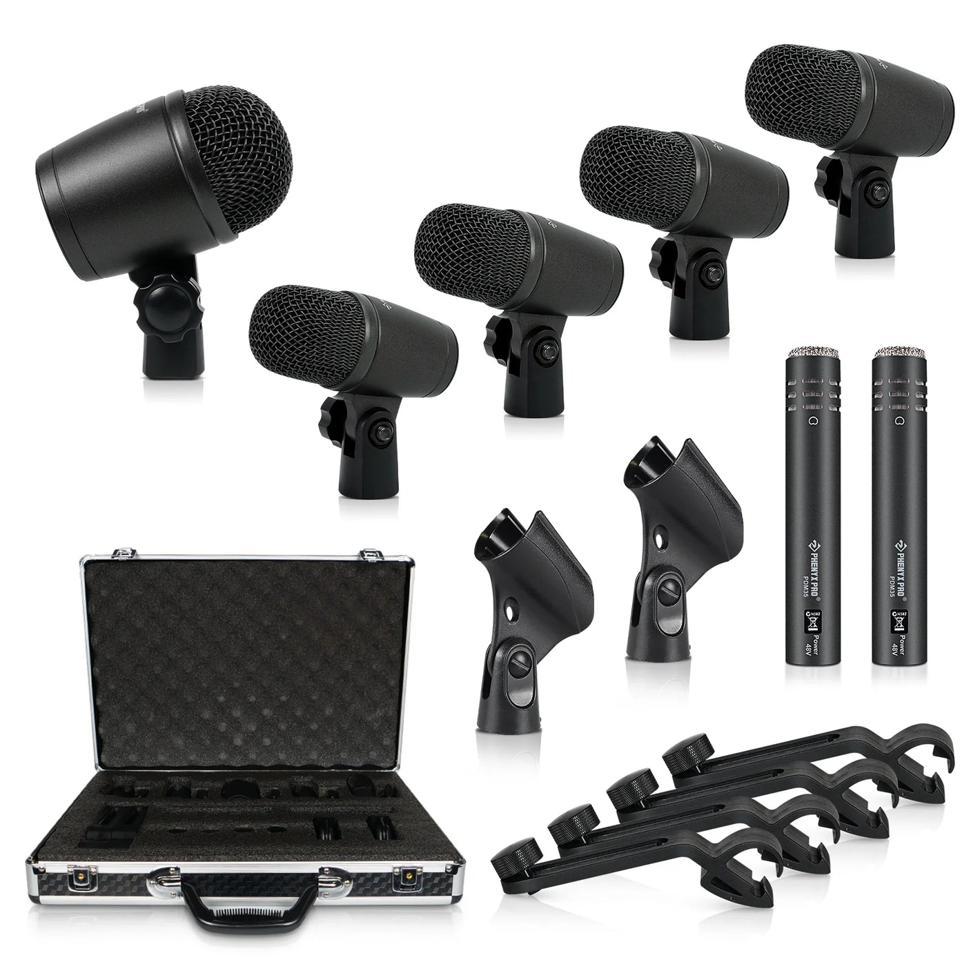 7 Piece Drum Microphone Set | Phenyx Pro PTD-10