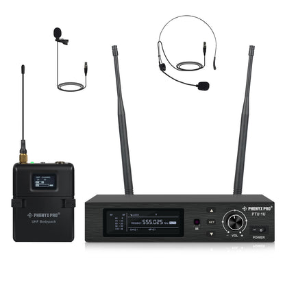 Belt Pack Diversity Wireless Mic Set PTU-1U-1B - Phenyx Pro