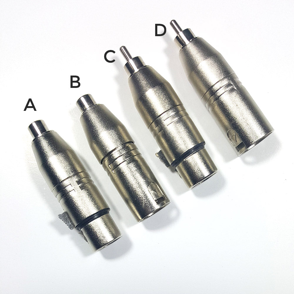 XLR to RCA Phono Audio Adaptors