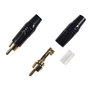 gold plated rca phono connector black