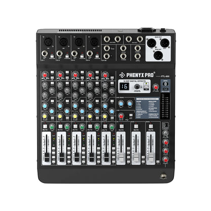 6 Channel Audio Mixer with Bluetooth USB | Phenyx Pro PTL-600